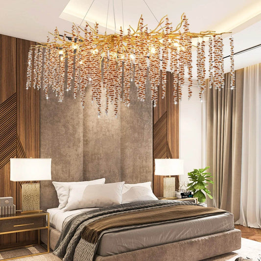 Light Luxury Luxury Amber Crystal Tassel Lamps - Loft&Timber