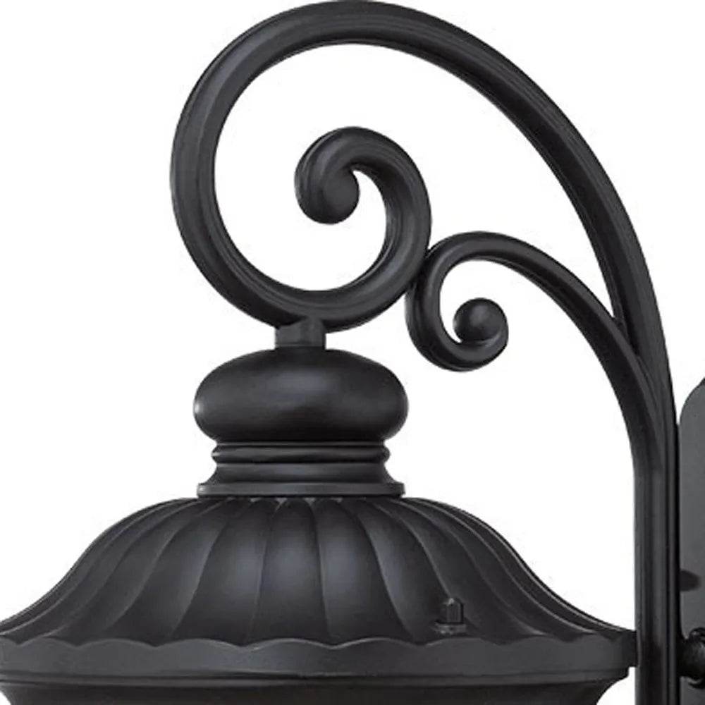 HMS XL Matte Black Cast Aluminum Glass Lantern Wall Sconce Premium Wall Lamps - Loft&Timber