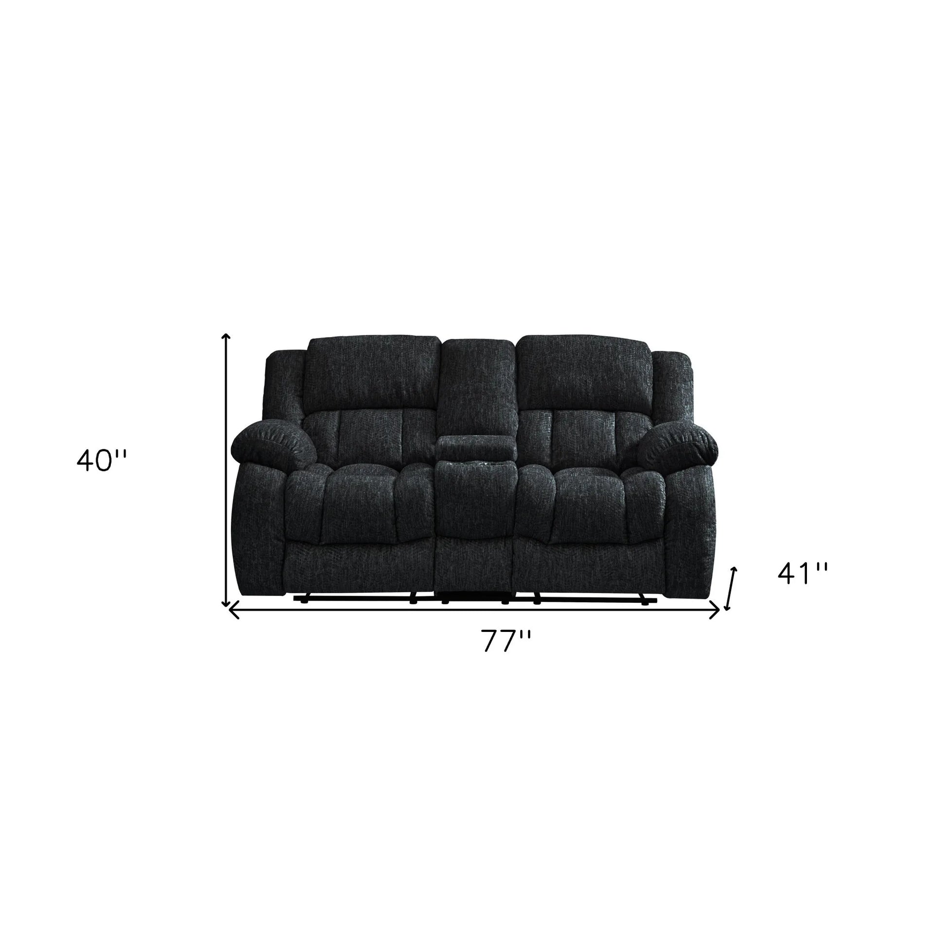 HMS 77" Black Manual Reclining Loveseat - Loft&Timber