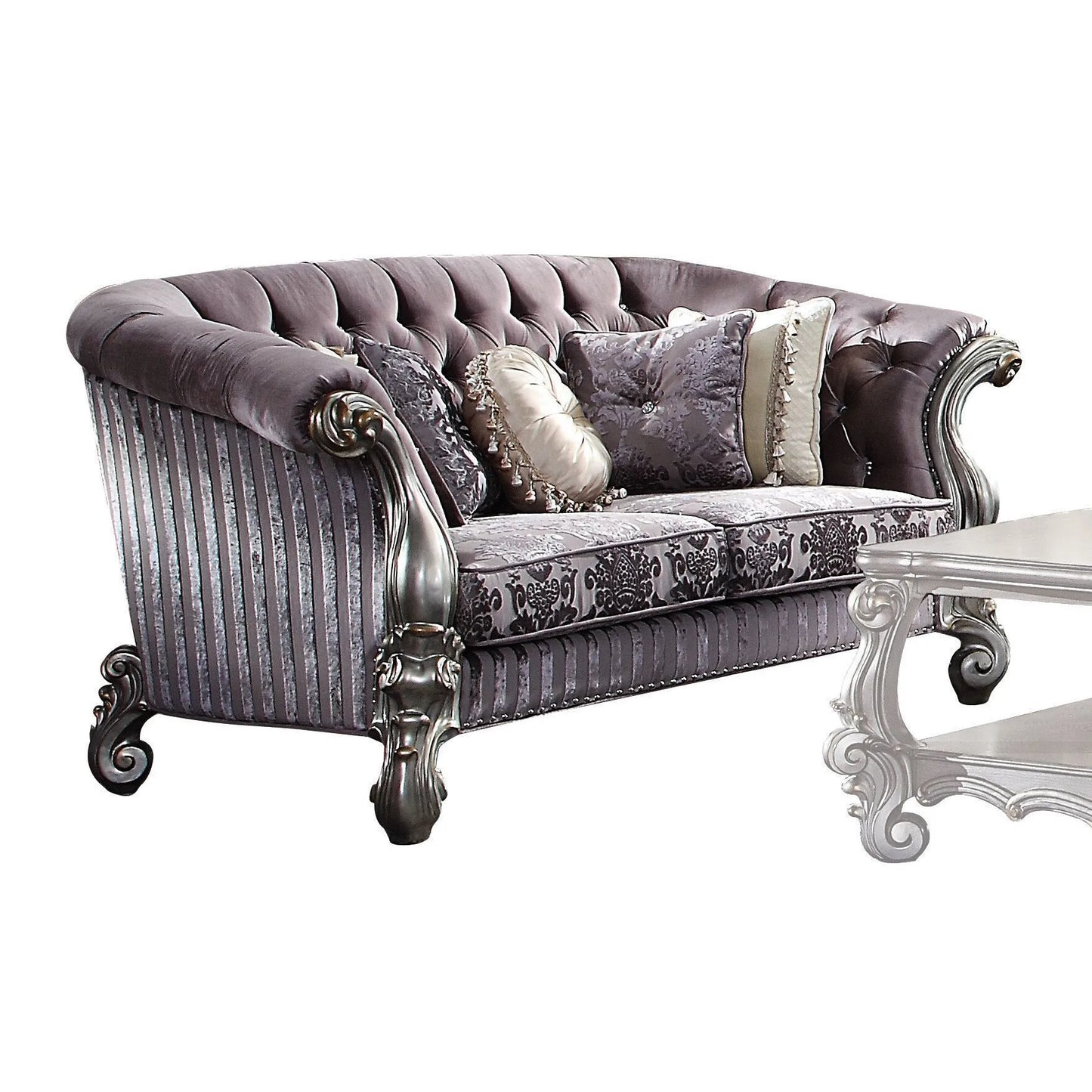 HMS 76" Purple Platinum Velvet Chesterfield Loveseat - Loft&Timber