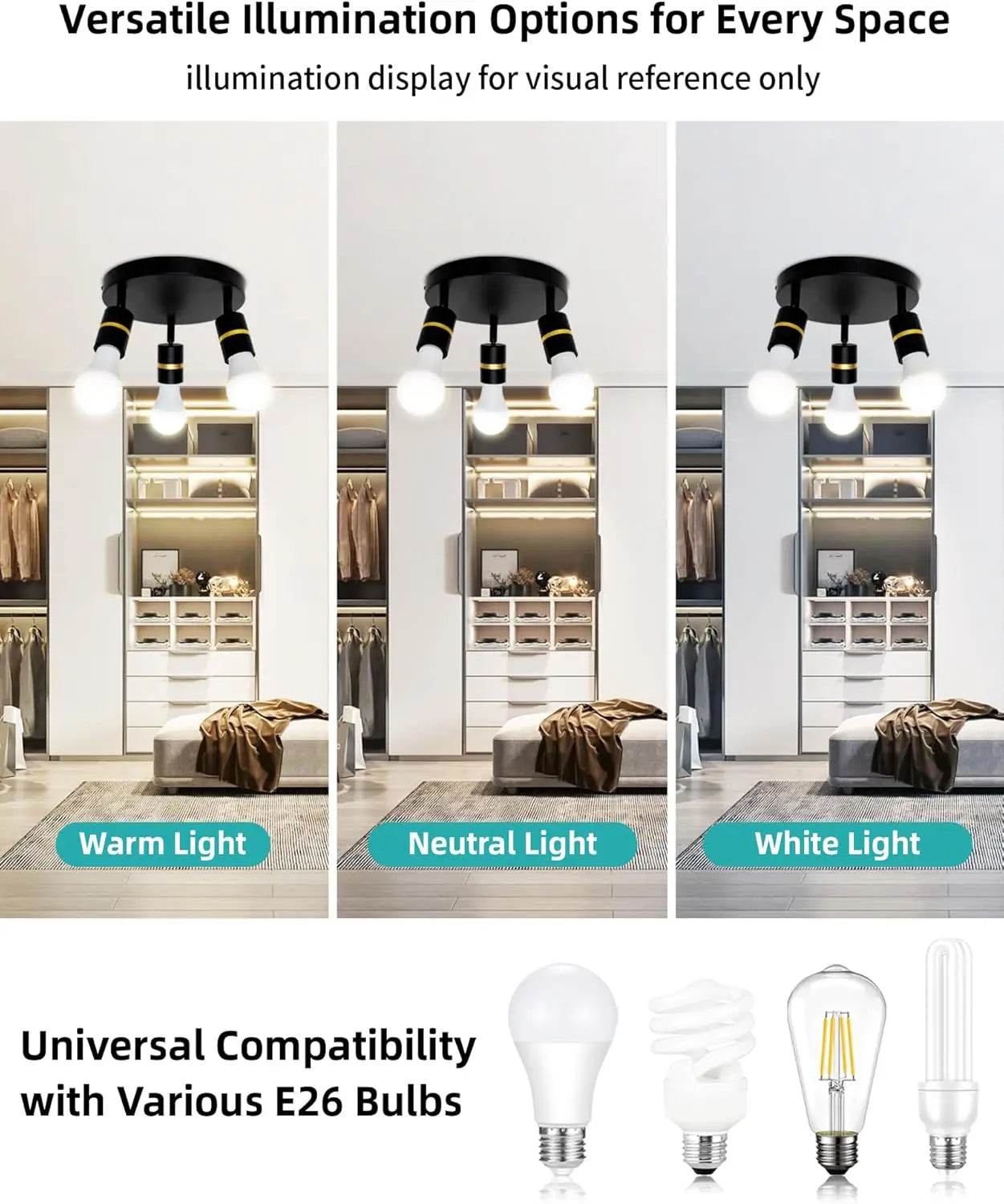 Hot Sale 3-Light Minimalist Wall Lamps Black and Gold LED Track Lighting - Loft&Timber