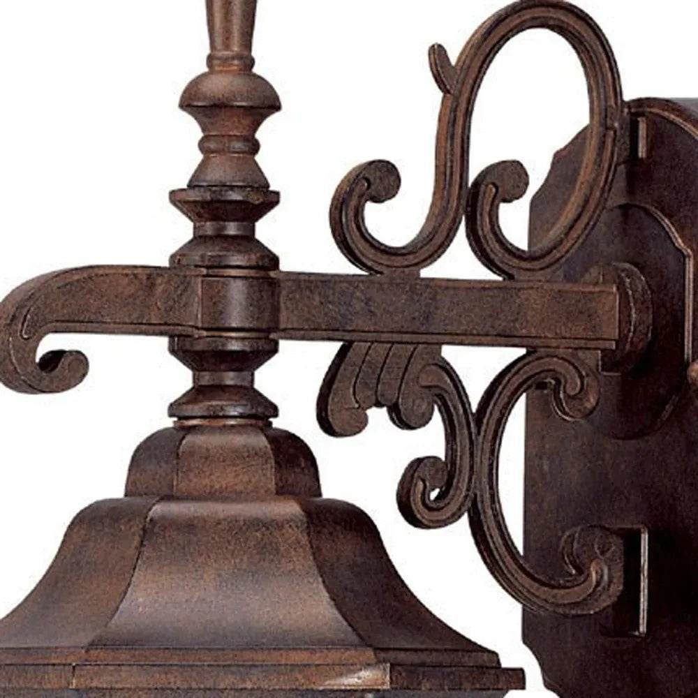 HMS Petite Brown Domed Hanging Glass Lantern Warm White LED Wall Sconce - Loft&Timber