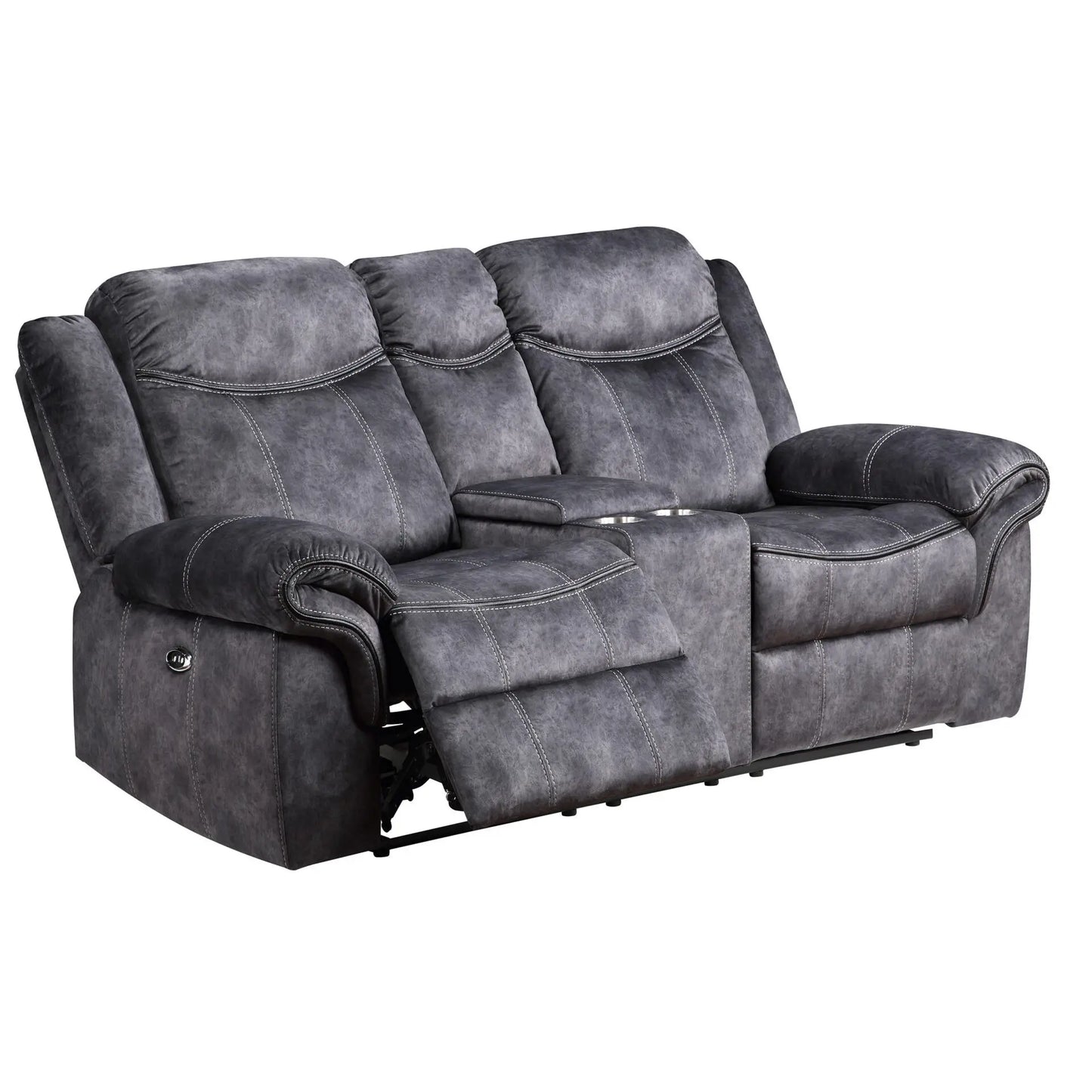 HMS 79" Dark Gray Microfiber Power Reclining Loveseat - Loft&Timber