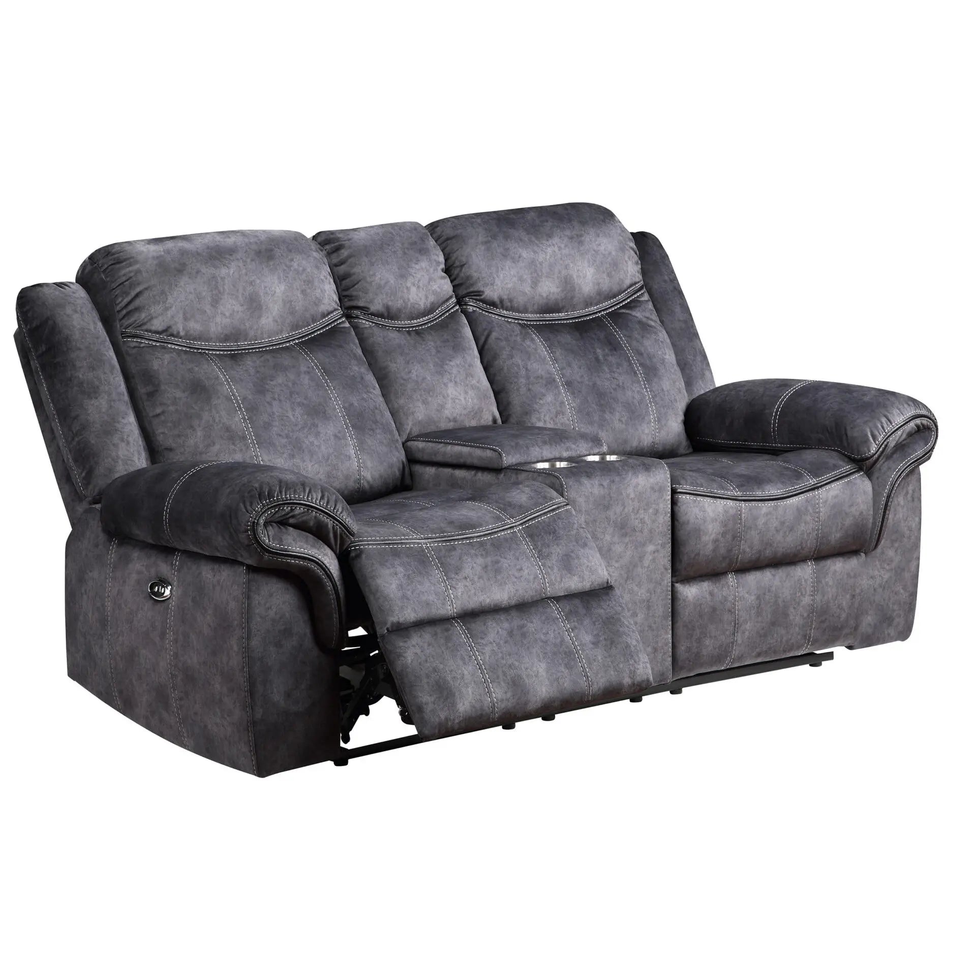 HMS 79" Dark Gray Microfiber Power Reclining Loveseat - Loft&Timber