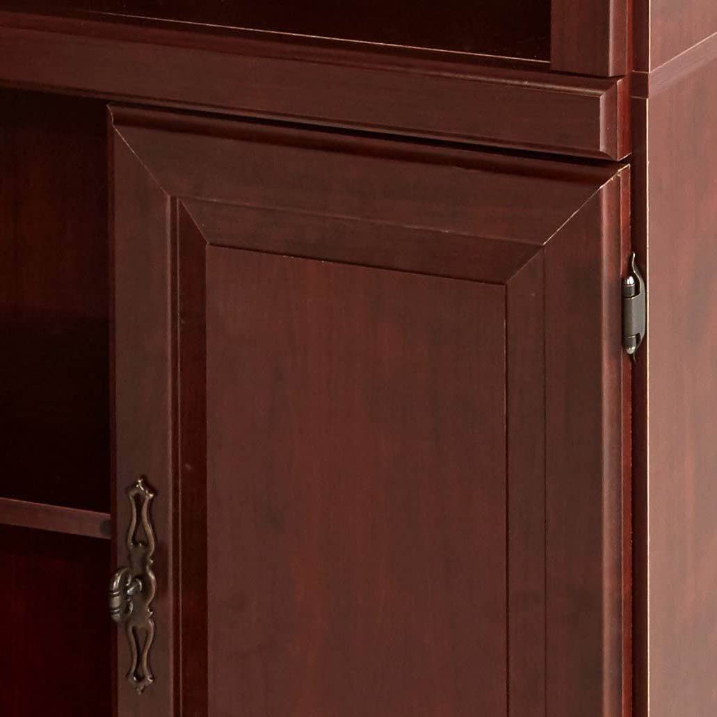 71-inch High 3-Shelf Wooden Bookcase with Storage Drawer in Cherry Finish - Loft&Timber