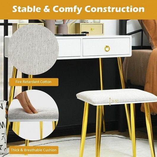 Vanity Table Set with Mirror-Gray - Loft&Timber