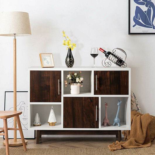 Wood Display Sideboard Storage Cabinet with Storage Compartments - Loft&Timber