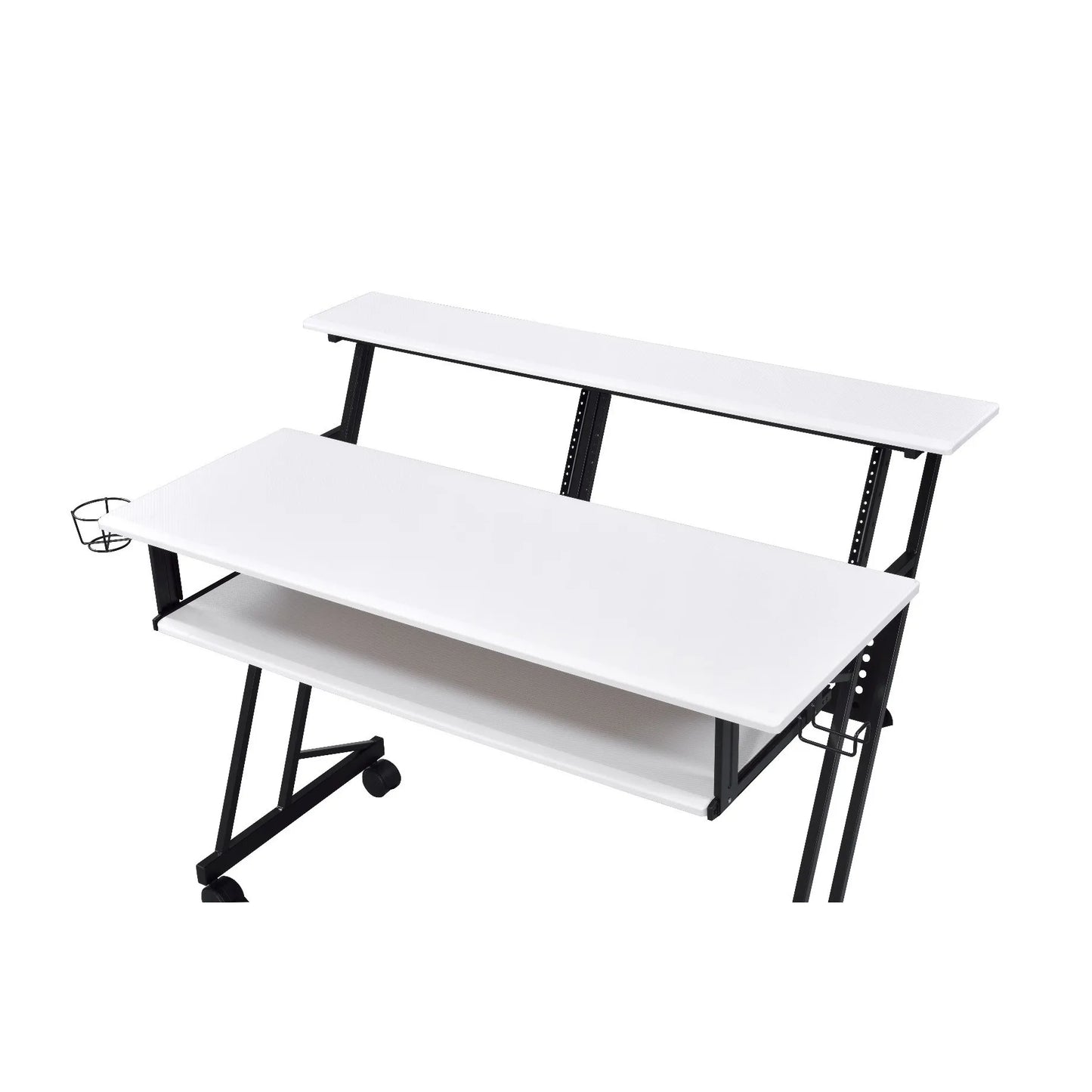HMS 47" Modern White Black Computer Desk - Loft&Timber