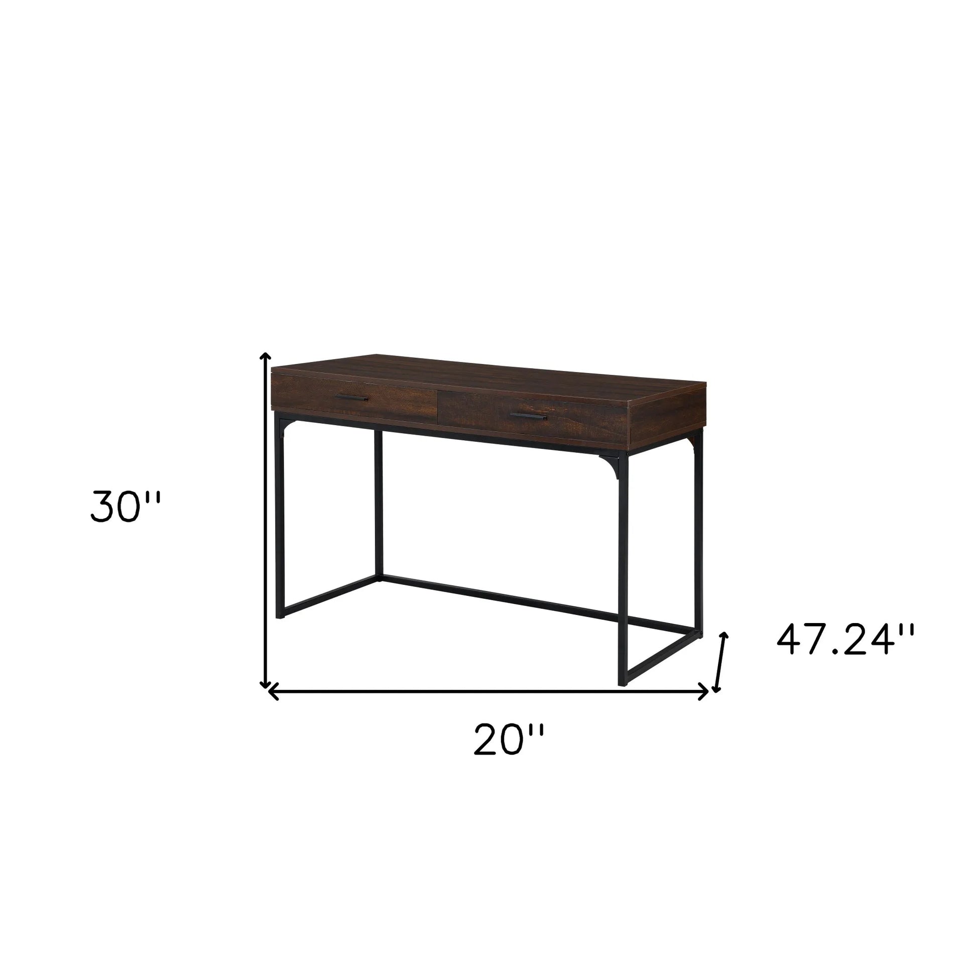 HMS 47" Brown and Black Wood and Metal Computer Desk - Loft&Timber