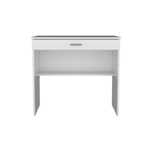 HMS 32" White Wood Computer Desk - Loft&Timber