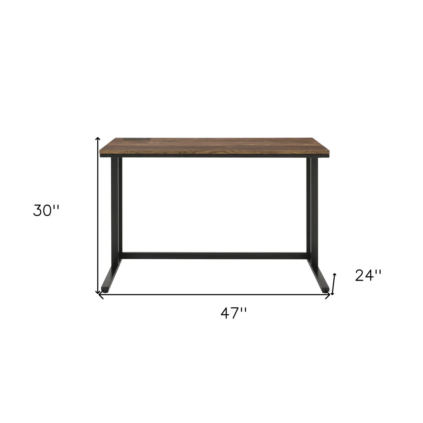 HMS 47" Brown and Black Desk - Loft&Timber