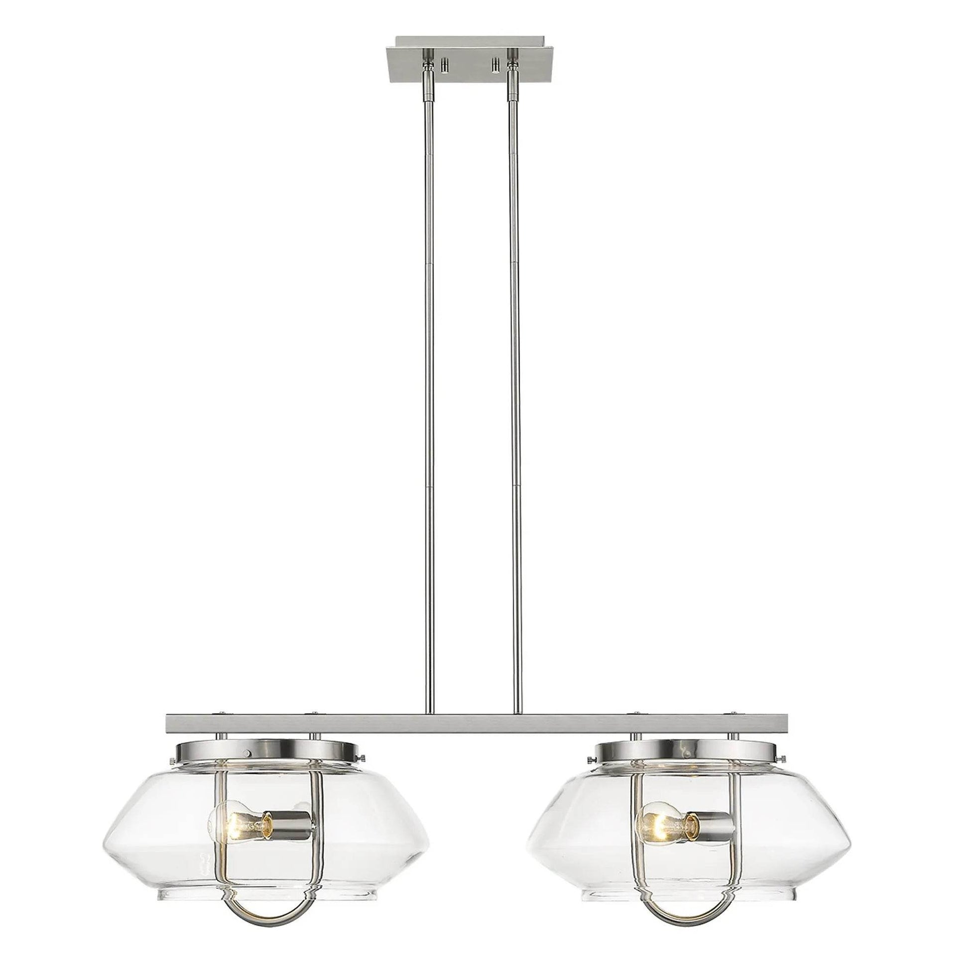 HMS Garner 4-Light Modern Satin Nickel Island Pendant - Loft&Timber