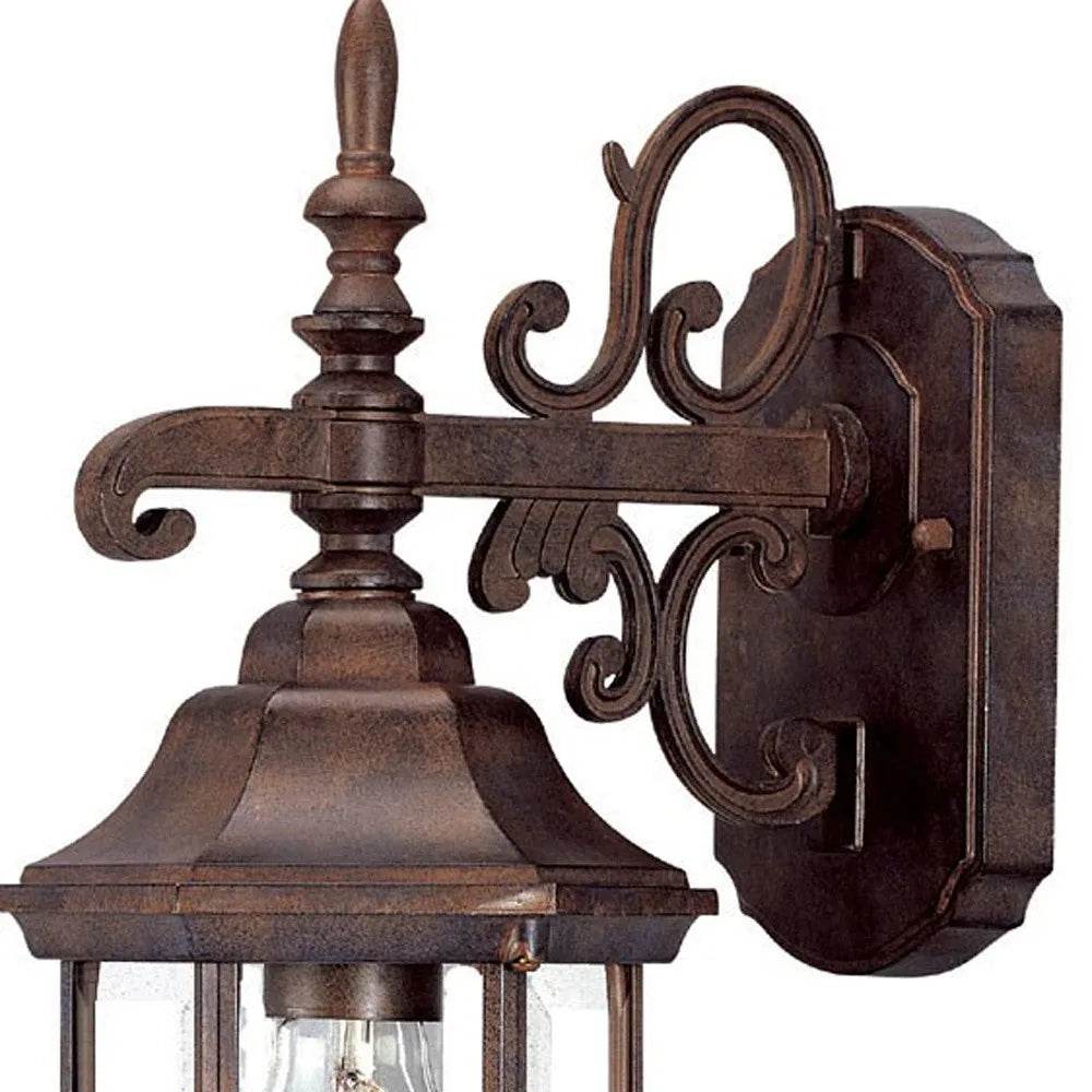 HMS Petite Brown Domed Hanging Glass Lantern Warm White LED Wall Sconce - Loft&Timber