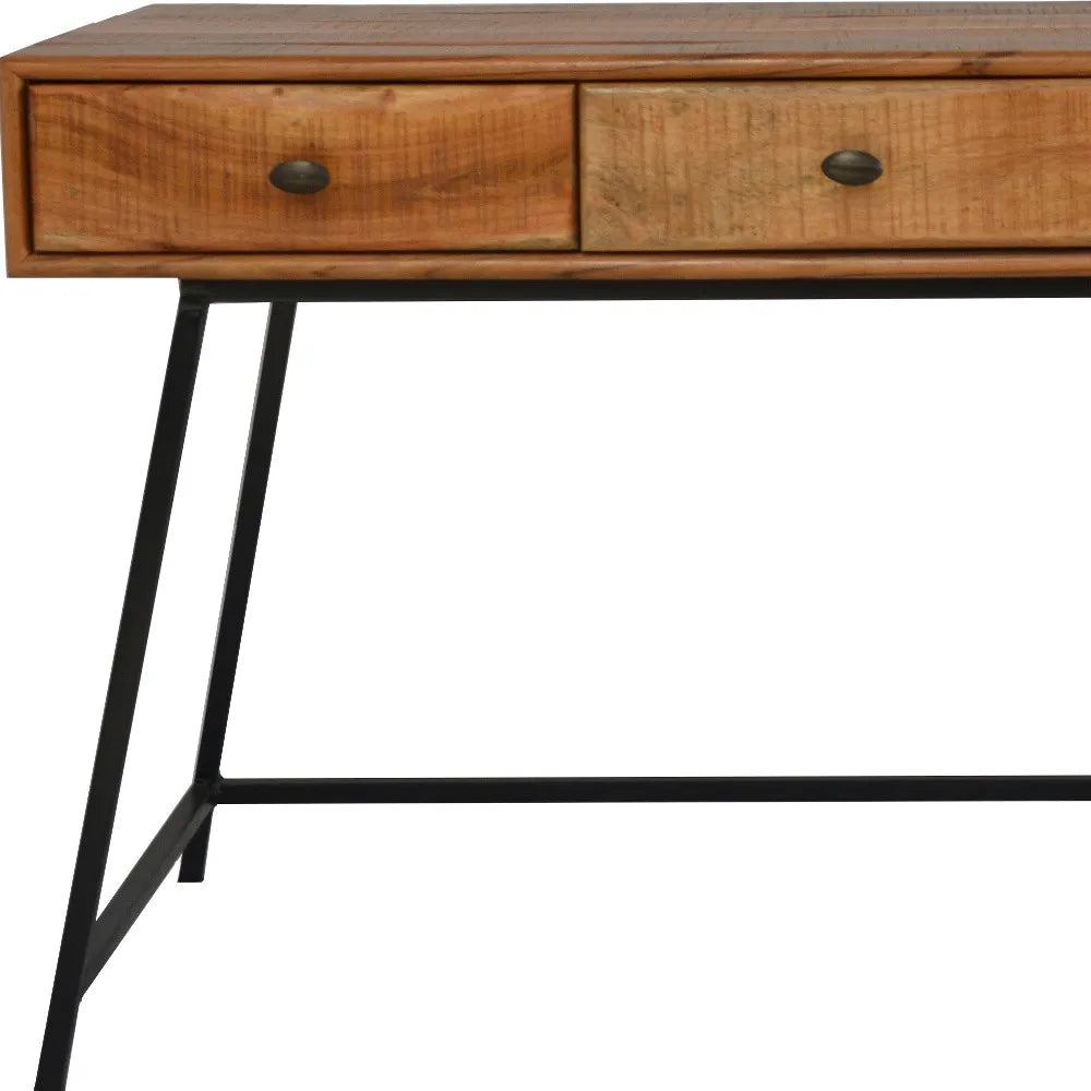 HMS 47" Solid Wood Desk in Natural and Black - Loft&Timber