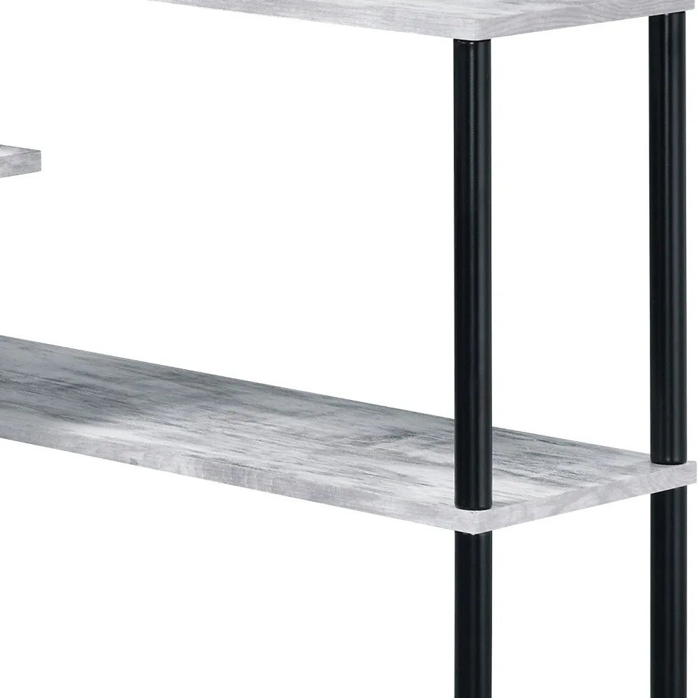 HMS 39" Antiqued White L-Shaped Writing Desk - Loft&Timber