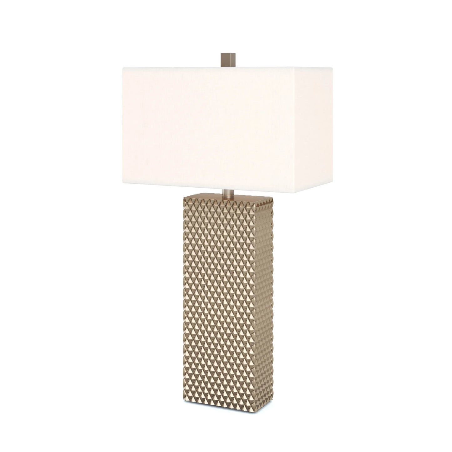 HMS Classic 29" Gold Waffle Crystal Table Lamps with White Shade Set of Two - Loft&Timber