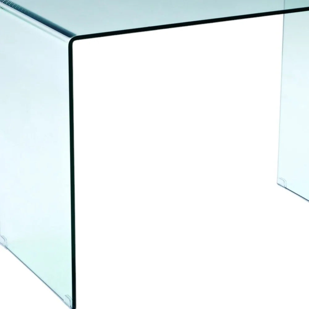 HMS 43" Clear Glass Computer Desk - Loft&Timber