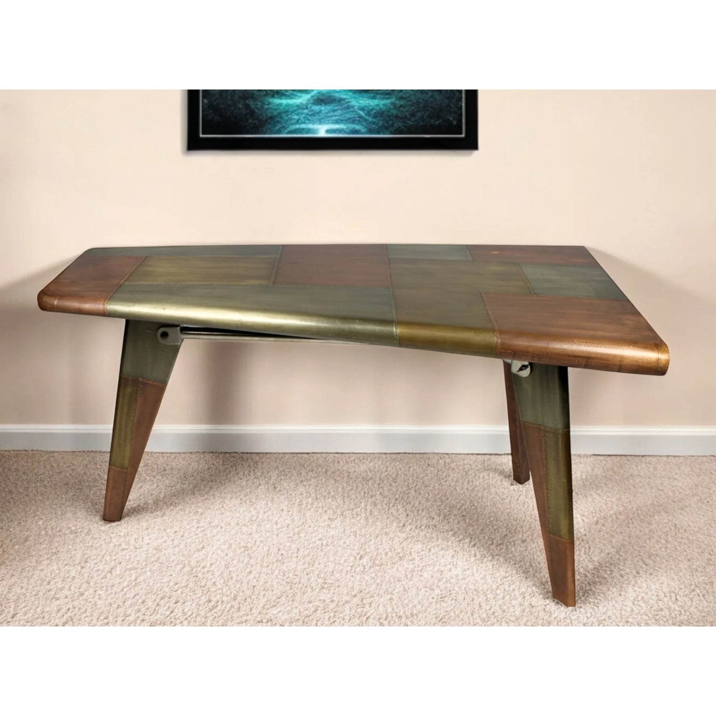 HMS 55” Copper Aluminum Writing Desk - Loft&Timber