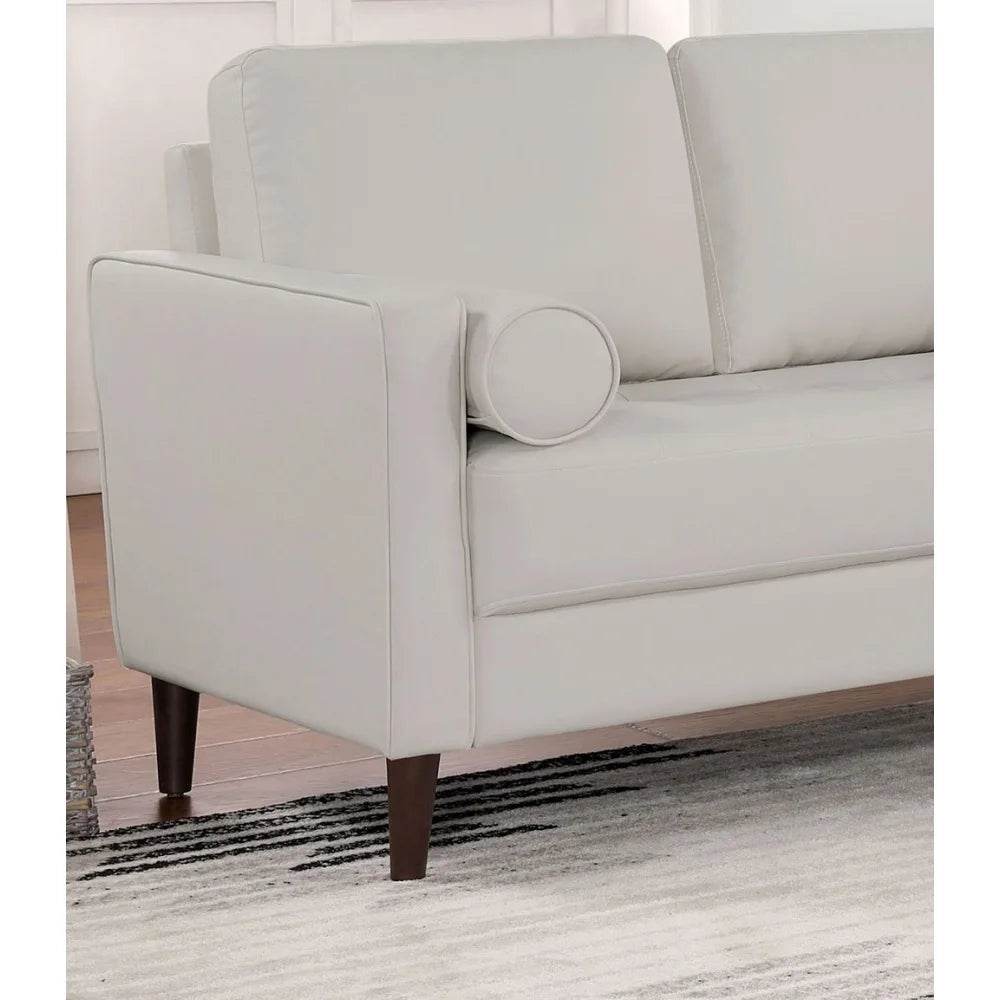 Contemporary Style Loveseat Leatherette Upholstered with Pillows - Loft&Timber