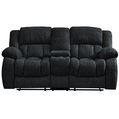 HMS 77" Black Manual Reclining Loveseat - Loft&Timber
