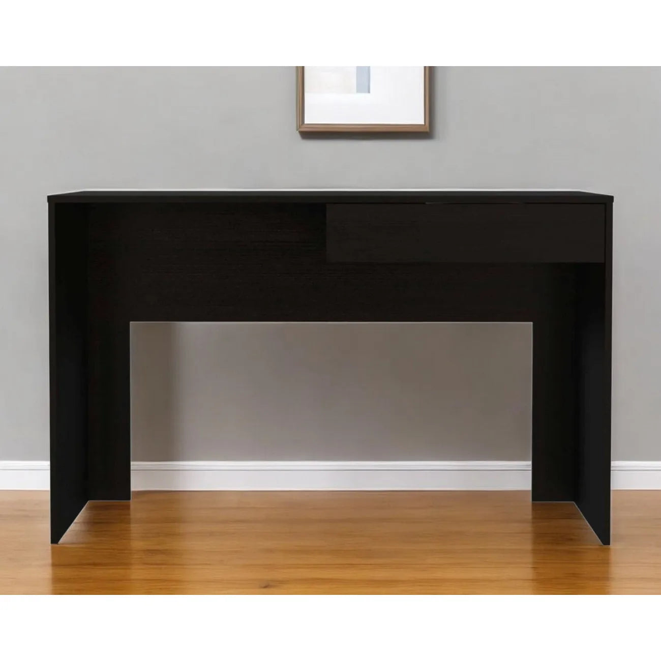 HMS 47" Black Wooden Computer Desk with Shelf Drawer - Loft&Timber