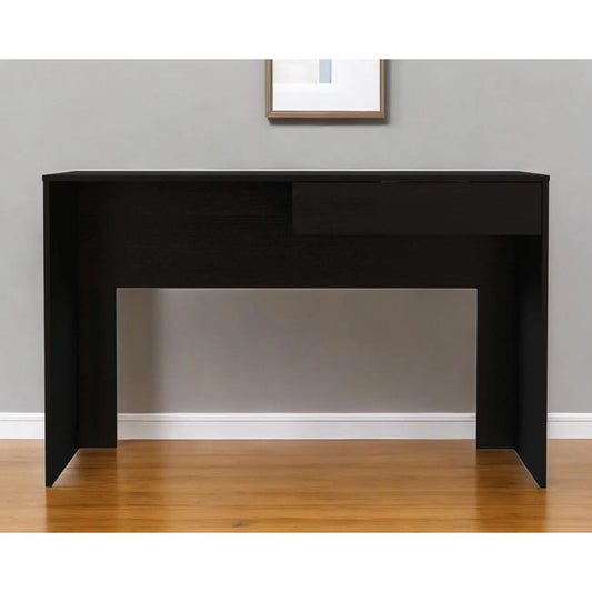 HMS 47" Black Wooden Computer Desk with Shelf Drawer - Loft&Timber