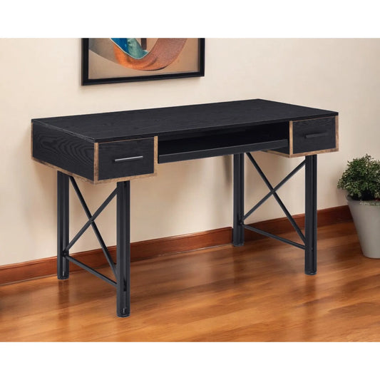 HMS 47" Minimalist Black Computer Desk - Loft&Timber