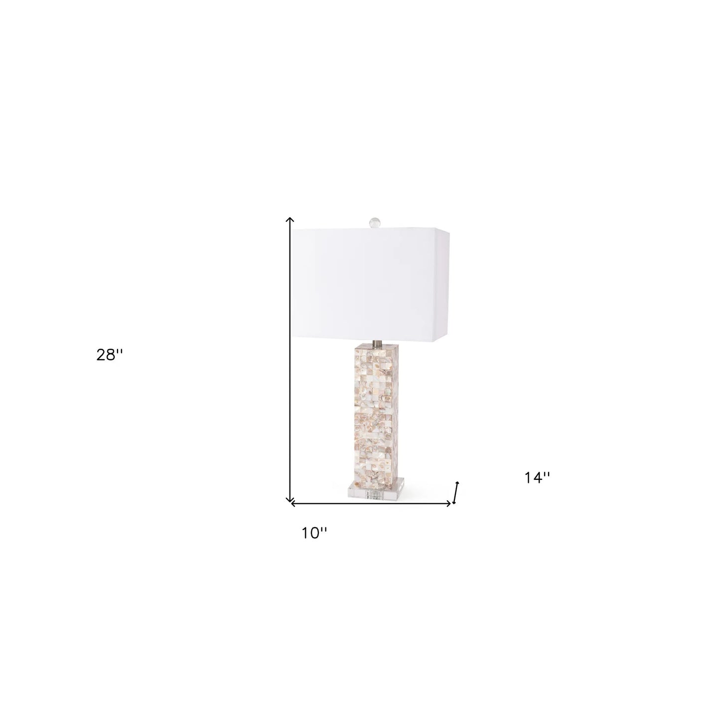 Set of Two 28" Beige Mother of Pearl Table Lamps with White Shade HMS Lighting - Loft&Timber
