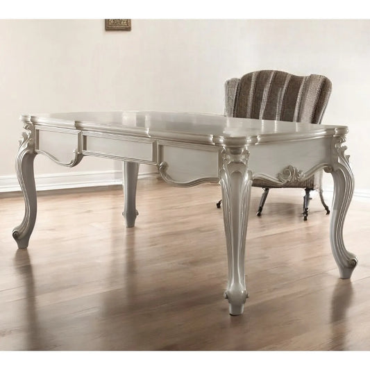 HMS 72" Luxury Modern White Melamine Wood Executive Desk - Loft&Timber