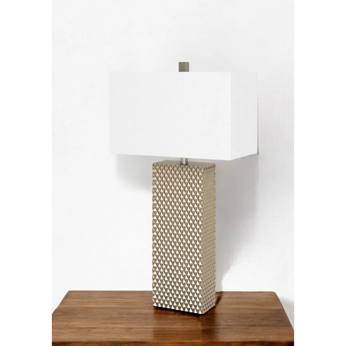 HMS Classic 29" Gold Waffle Crystal Table Lamps with White Shade Set of Two - Loft&Timber