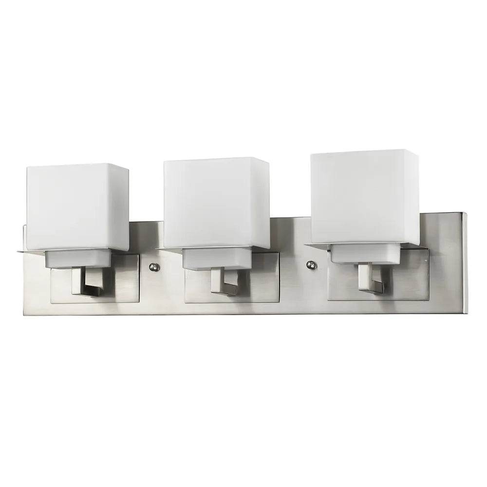 HMS Rampart 3-Light Modern Vanity Light LED with Etched Glass Shades - Loft&Timber