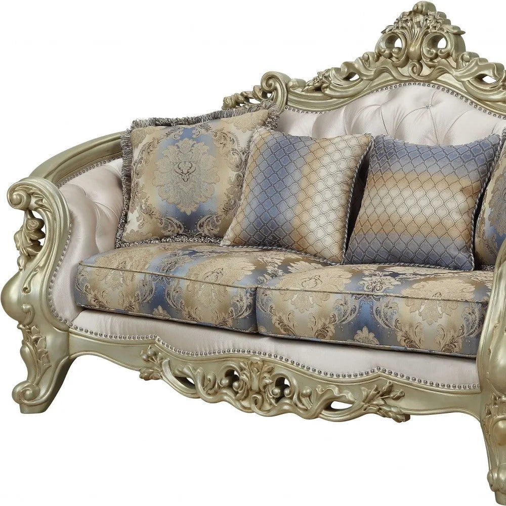 HMS 78" Gold Floral Loveseat and Toss Pillows - Loft&Timber