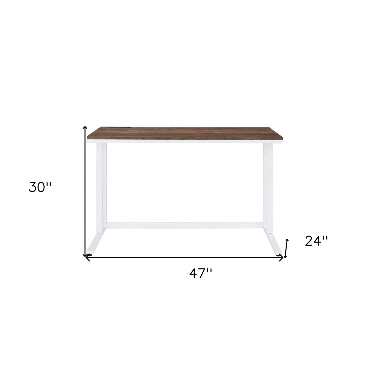 HMS 47" Brown and White Computer Desk - Loft&Timber