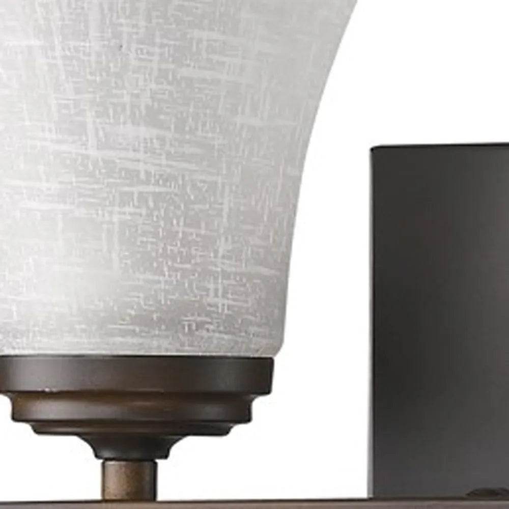 Two-Light Contemporary HMS Wall Sconce in Bronze with Tapered Crystal Glass Shade - Loft&Timber