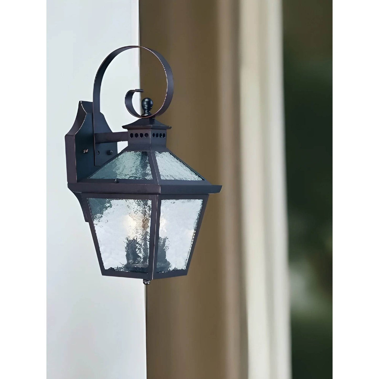 HMS XL Two Antique Bronze Black Hammered Glass Wall Light - Loft&Timber