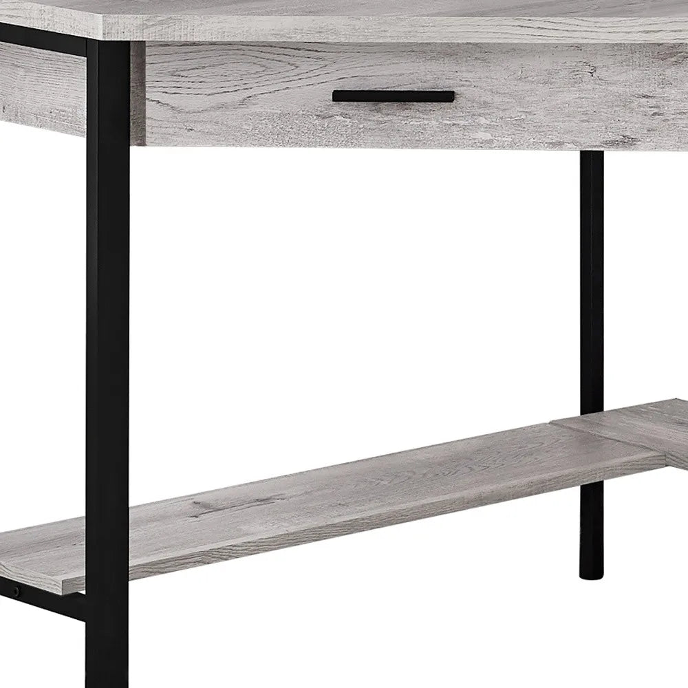 HMS 42" Modern Rustic Steel Computer Desk - Loft&Timber