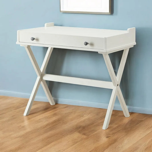HMS 34" Antiqued White Solid Wood Flip Top Desk - Loft&Timber