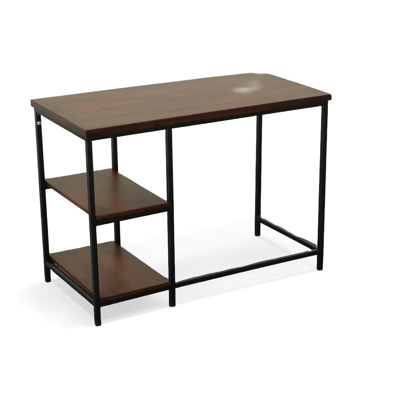 HMS 42" Chestnut and Black Solid Wood and Metal Desk - Loft&Timber