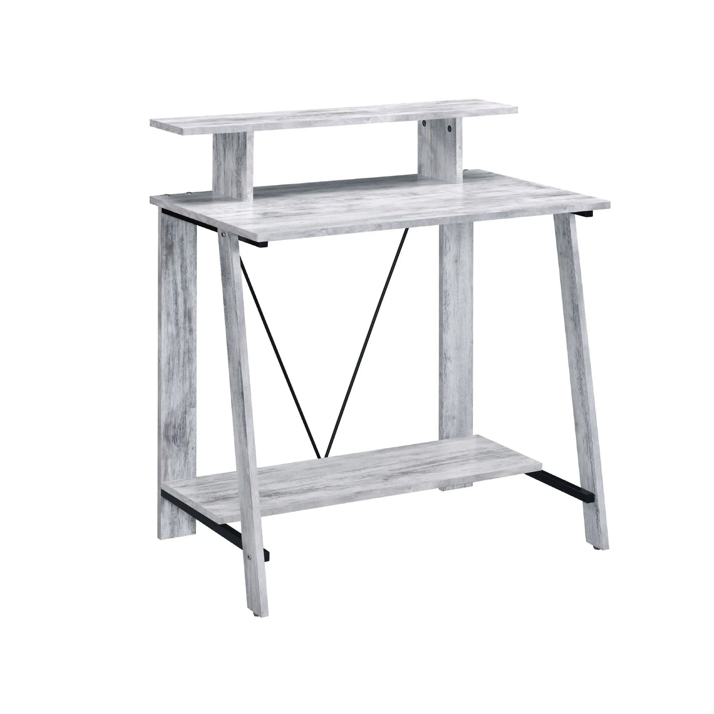 HMS 32" Antiqued White Desk Simple Design Computer Table - Loft&Timber