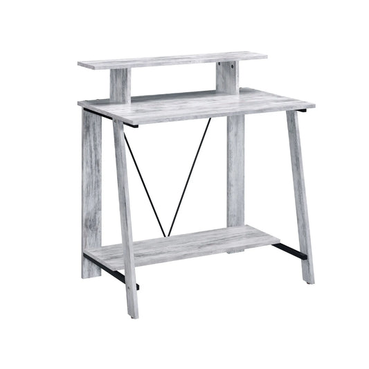 HMS 32" Antiqued White Desk Simple Design Computer Table - Loft&Timber