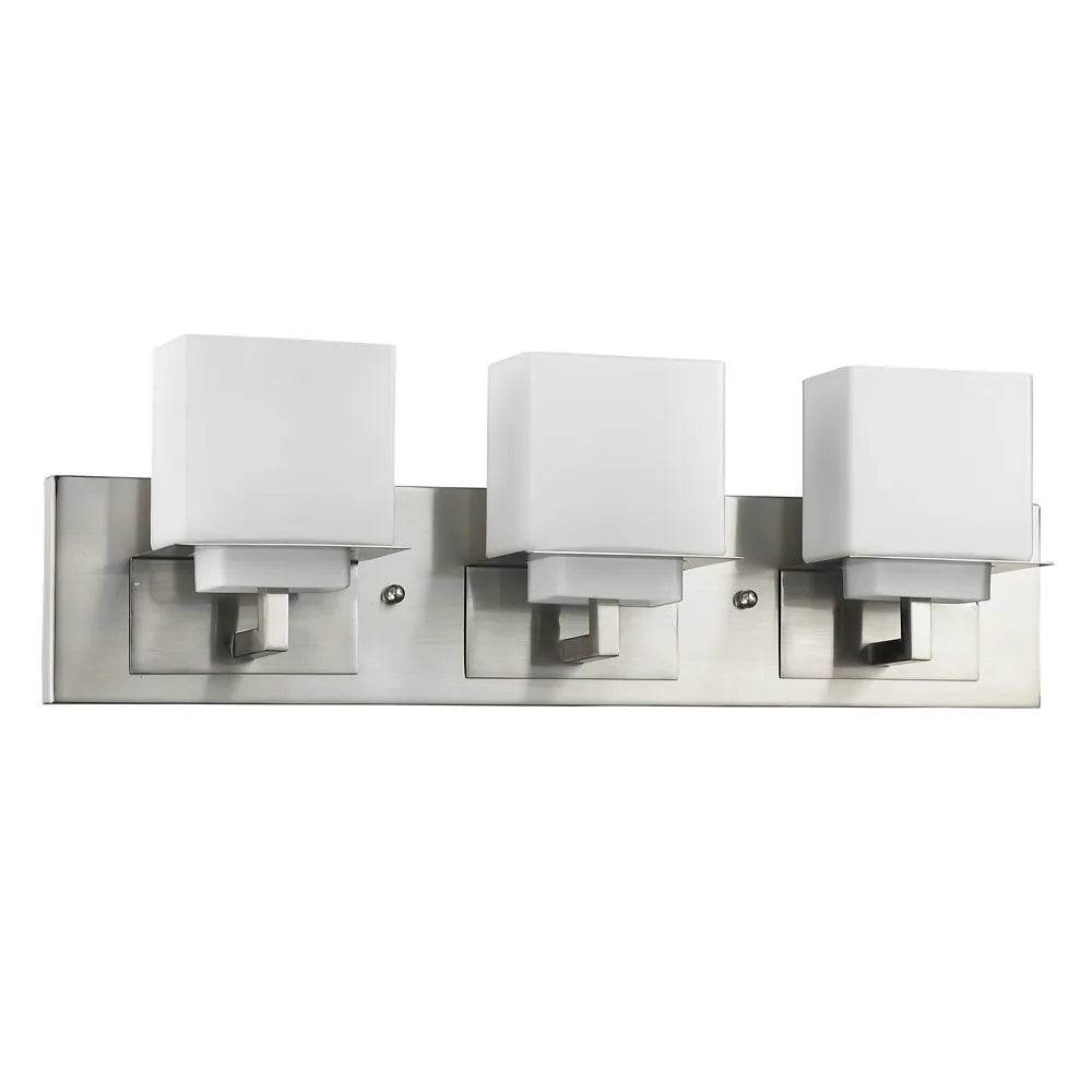 HMS Rampart 3-Light Modern Vanity Light LED with Etched Glass Shades - Loft&Timber