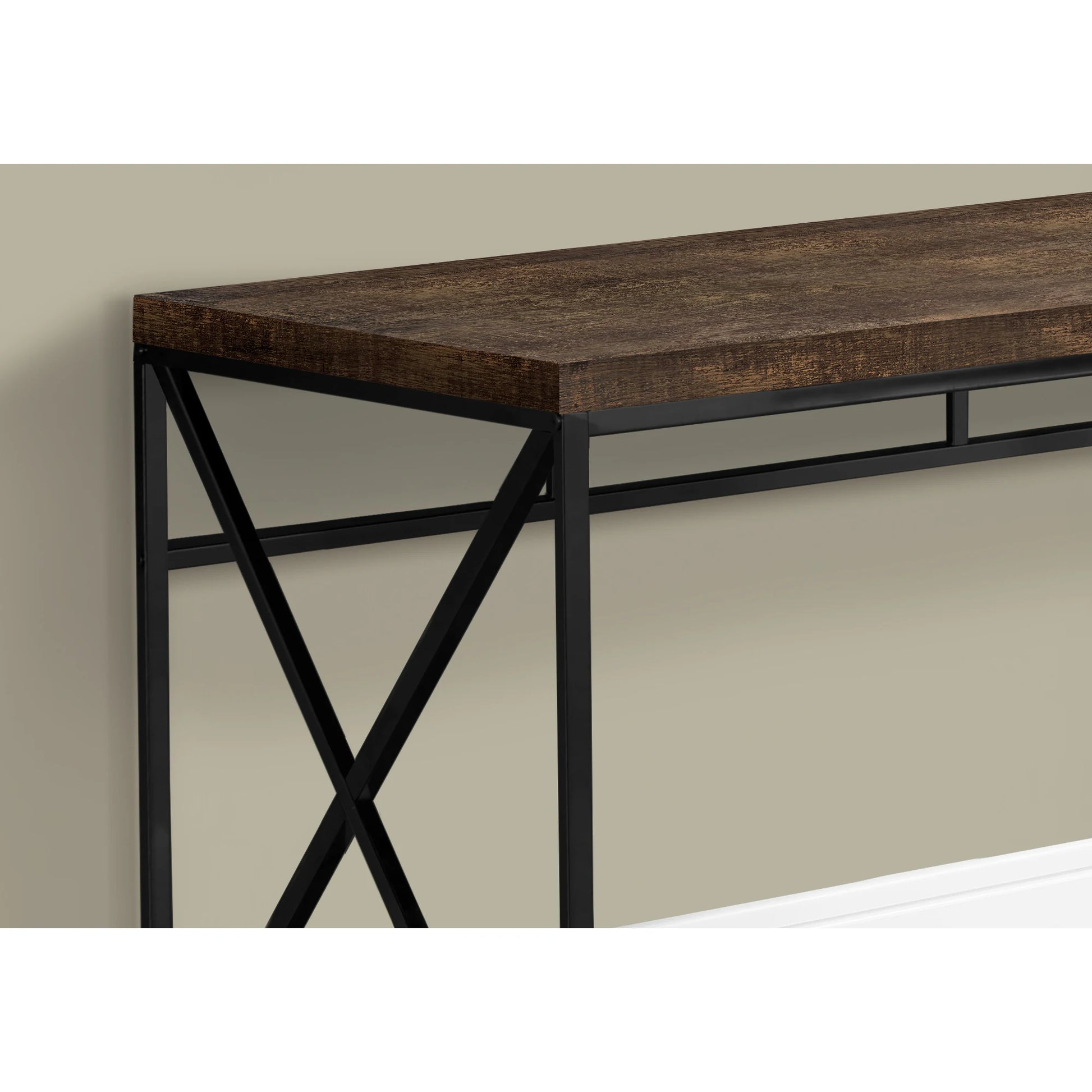 HMS 24" Simple Modern Design Brown Black Computer Desk - Loft&Timber