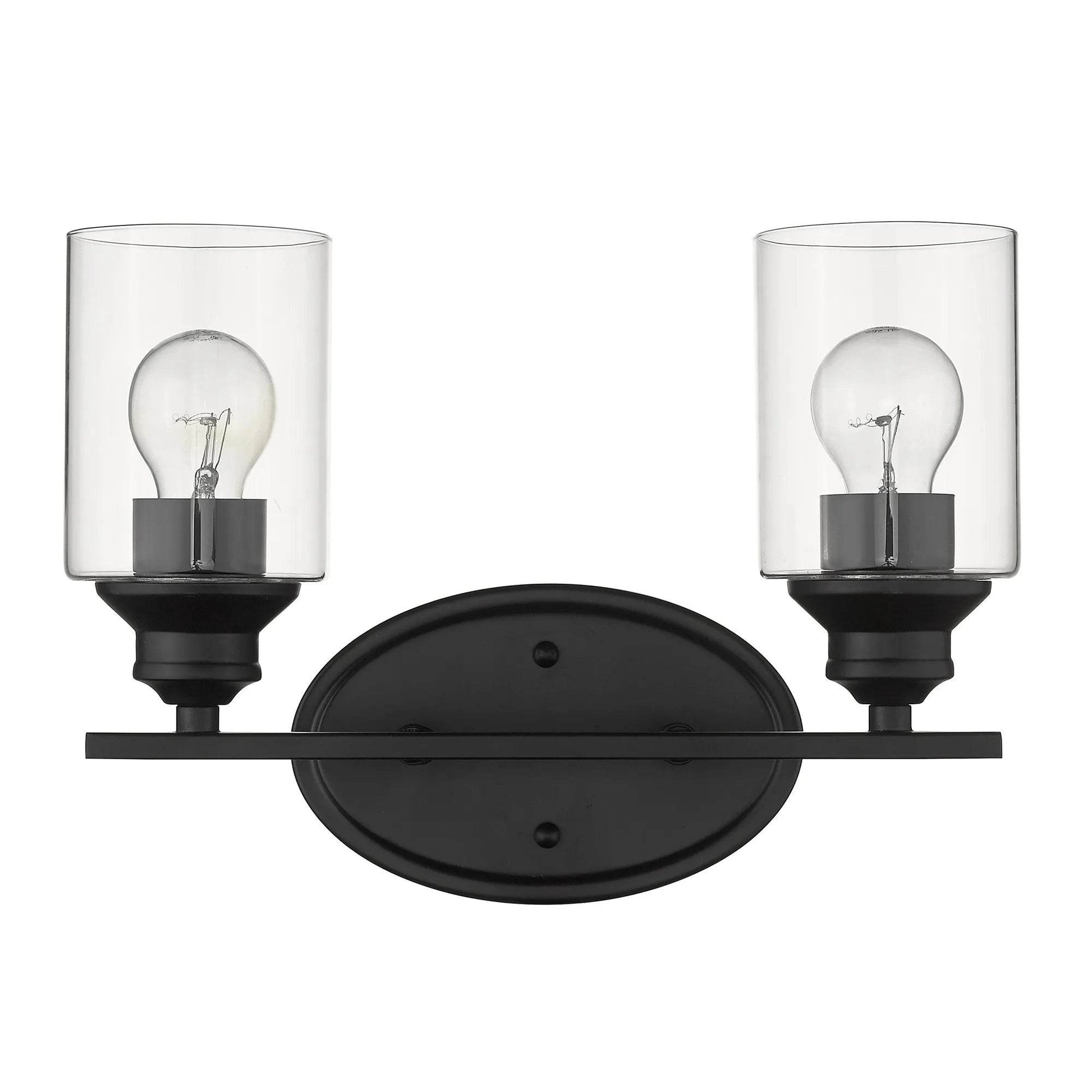 HMS Modern Two-Light Wall Sconces Matte Black Clear Glass Shade 220V - Loft&Timber