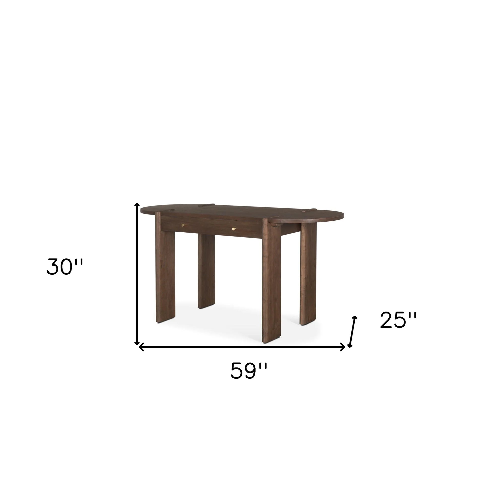HMS 59" Dark Brown Solid Wood Desk - Loft&Timber