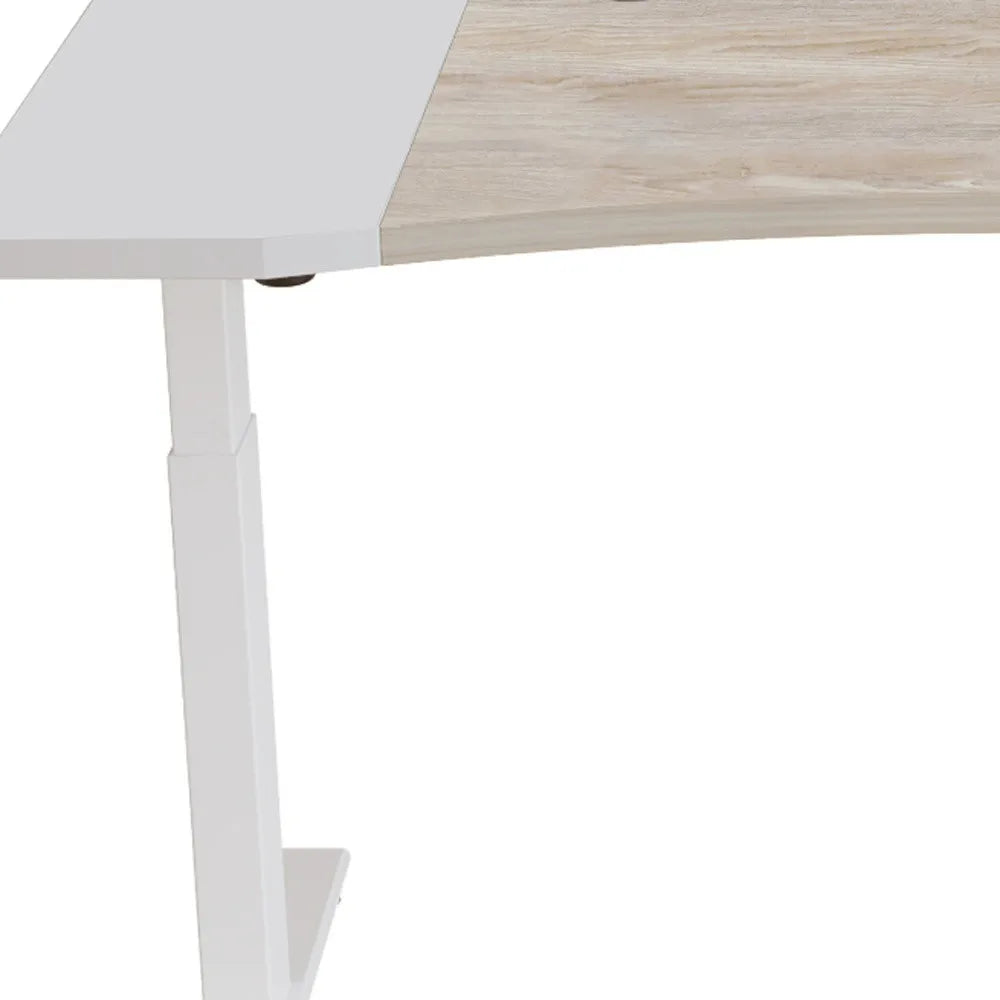 HMS 63" Adjustable Brown White Standing Desk - Loft&Timber