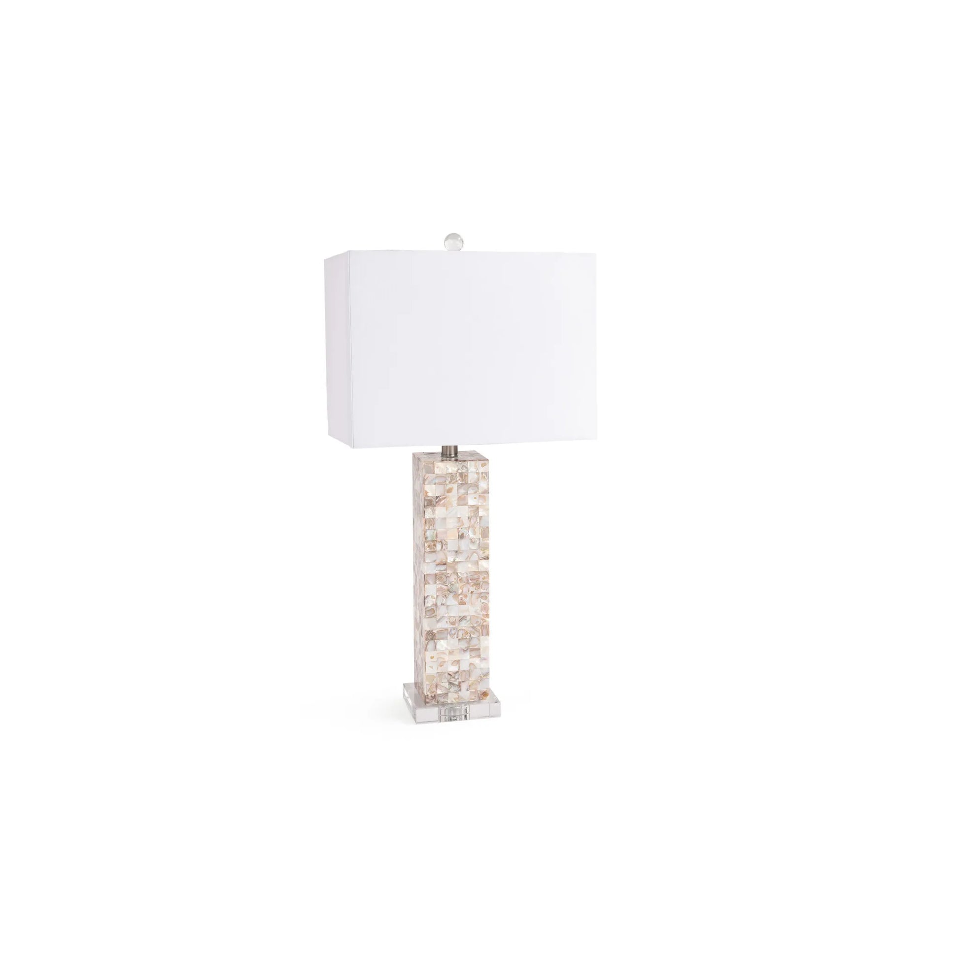 Set of Two 28" Beige Mother of Pearl Table Lamps with White Shade HMS Lighting - Loft&Timber