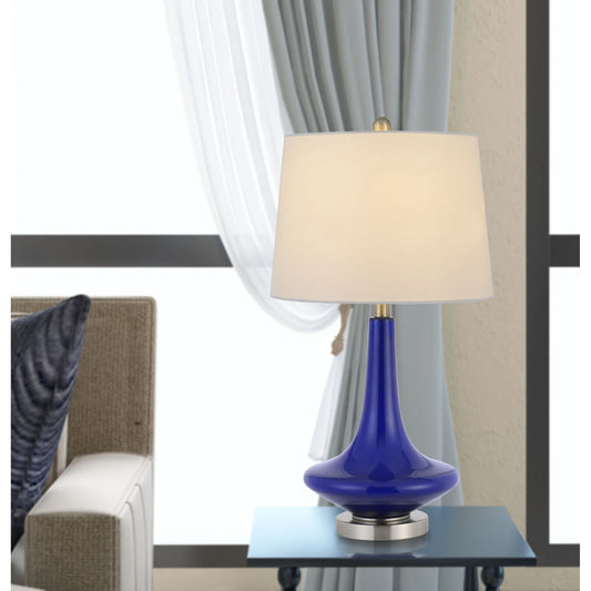 HMS European Modern Design Set of Two 26" Silver Metal LED Desk Lamps with White Globe Shade Crystal Body Bedside Table Lamps - Loft&Timber
