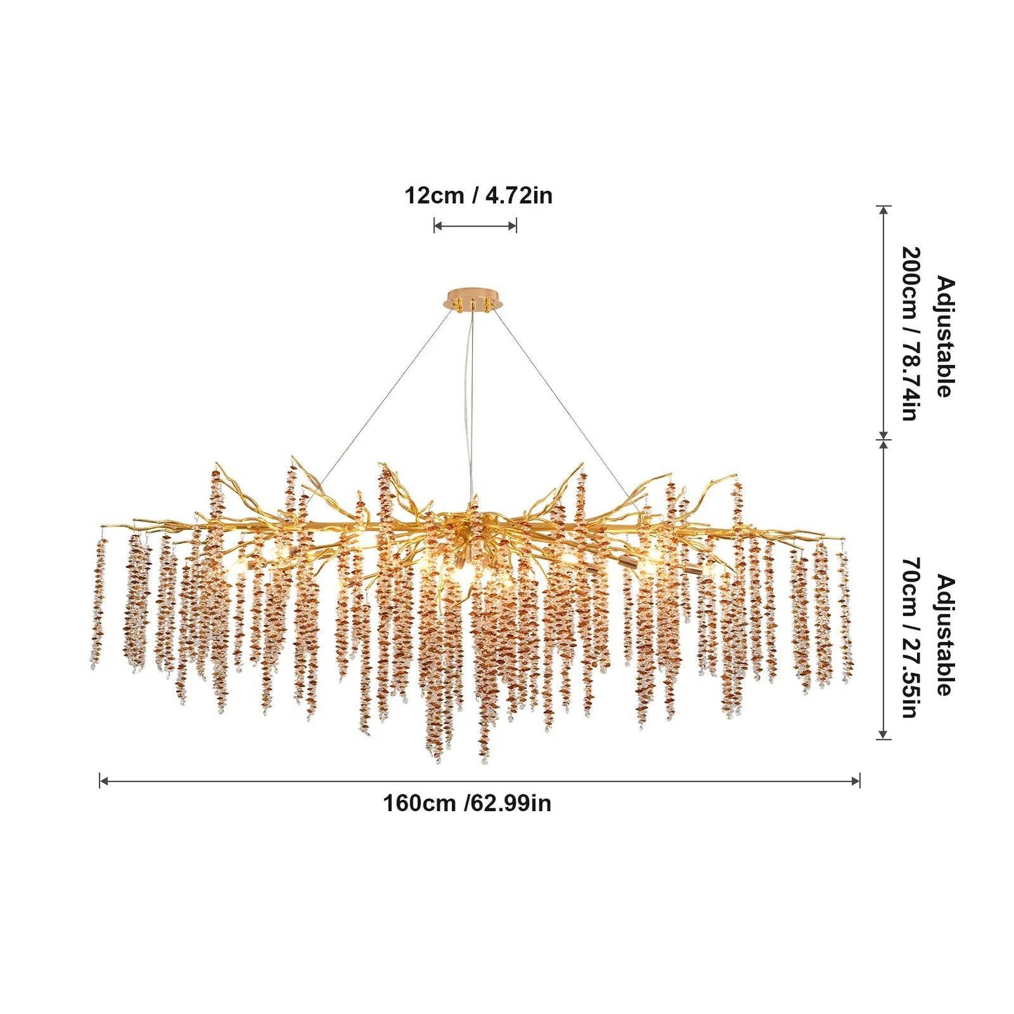 Light Luxury Luxury Amber Crystal Tassel Lamps - Loft&Timber