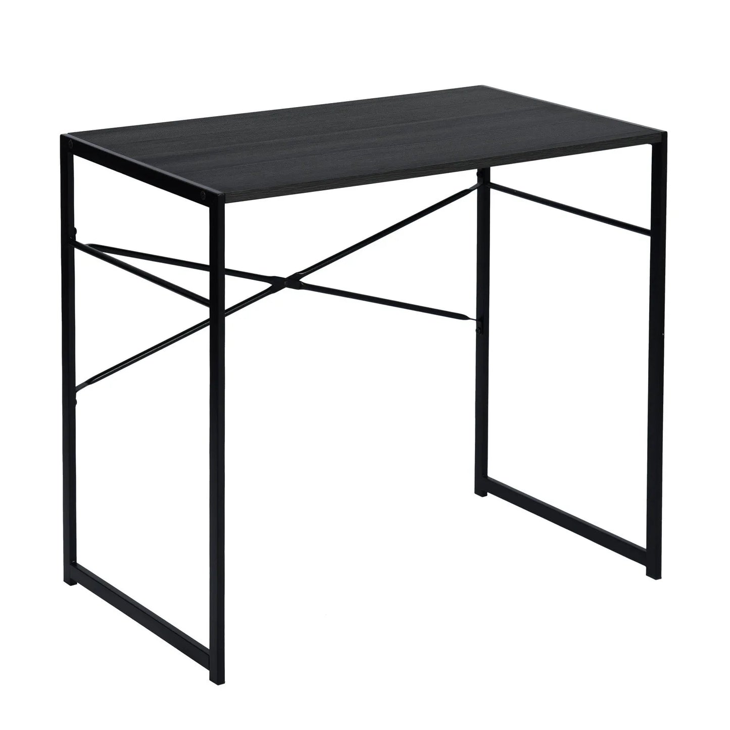 HMS 39" Brown and Black Wood and Metal Computer Desk - Loft&Timber