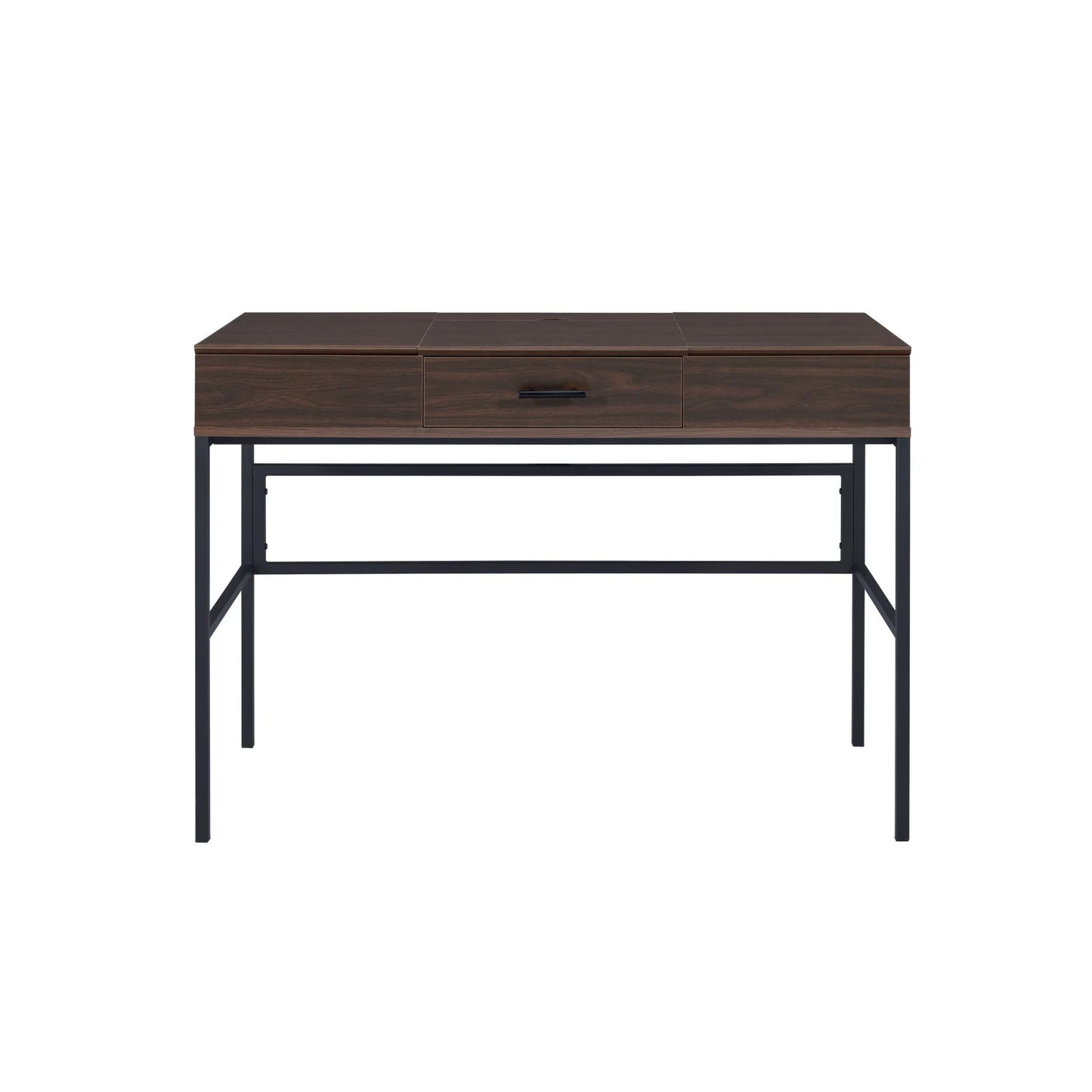 HMS 42" Solid Wood Writing Desk Brown and Black - Loft&Timber